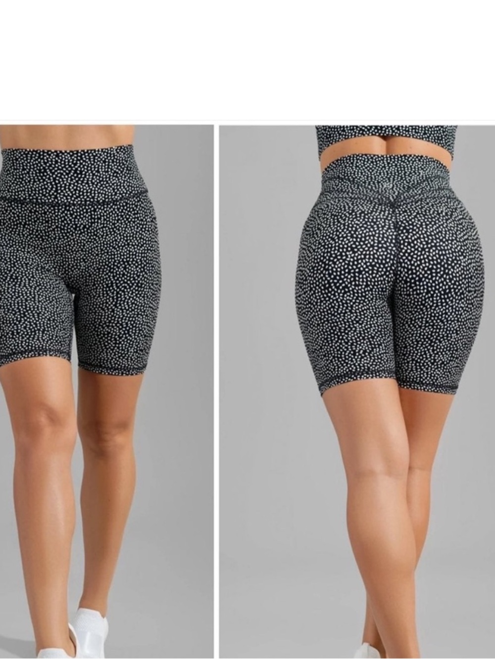 Black Speckled High-Waist Women’s Bike Shorts